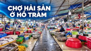 chợ hải sản ở hồ tràm